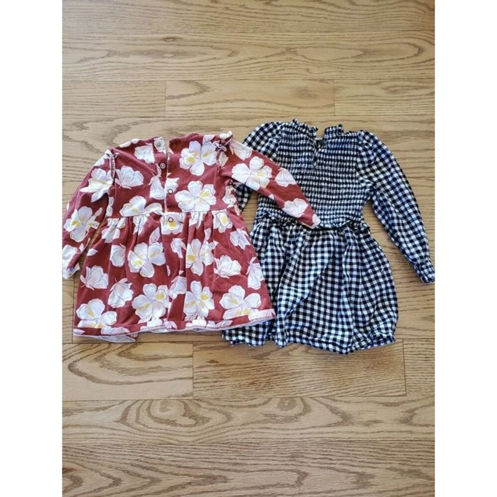 Lot of 2 Carter's, Wonder Nation Long Sleeve Dresses 18M VGUC